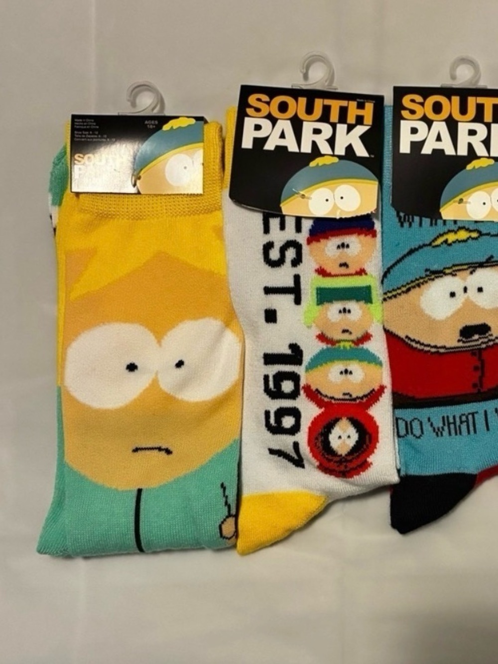 💰South Park cartman butters Comedy Central Novelty Crew Socks Bundle 3